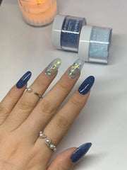 Deep Blue Shimmer Dip Powder For Nails