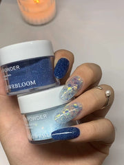 Deep Blue Shimmer Dip Powder For Nails