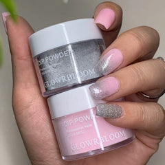 Silver Glimmer Dip Powder for Nails