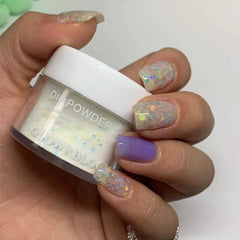 White with Sparkles and Soft Milky Tint Dip Powder For Nails