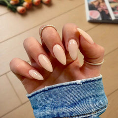 Creamy Beige Dip Powder For Nails showcasing a smooth, refined beige manicure for a timeless, elegant style.