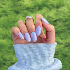 Murano Blue Mixed Glitter Dip Powder For Nails for a chic blue pedicure with colorful glitter and sparkling finish.