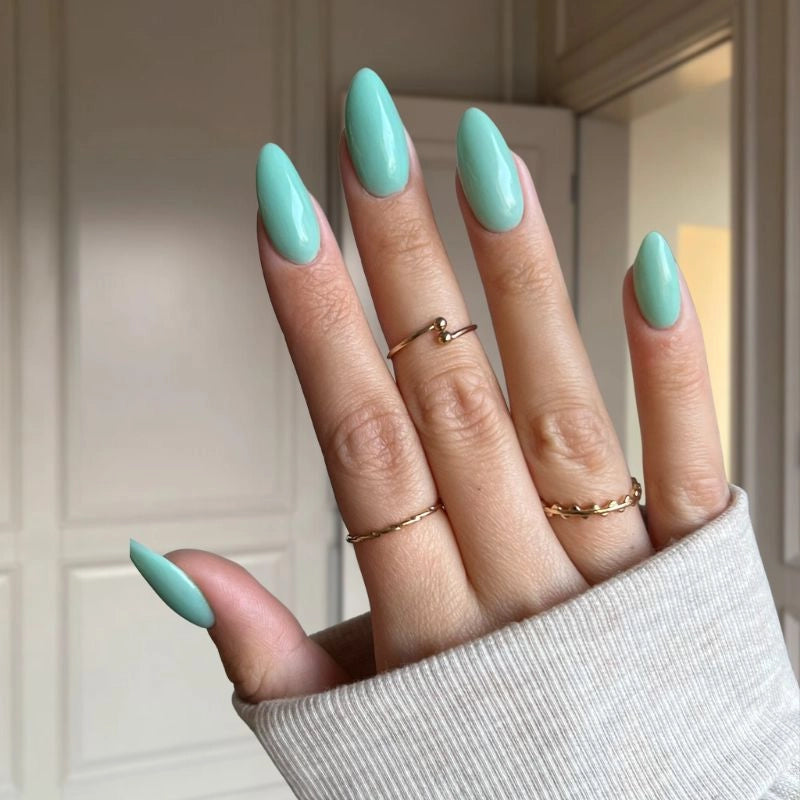 Opal Green Dip Powder For Nails for a soft, refreshing green pedicure with subtle opal shimmer.