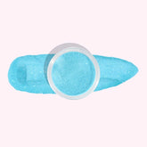 Sky Blue Dip Powder Nails with shimmering blue and fine glitter.