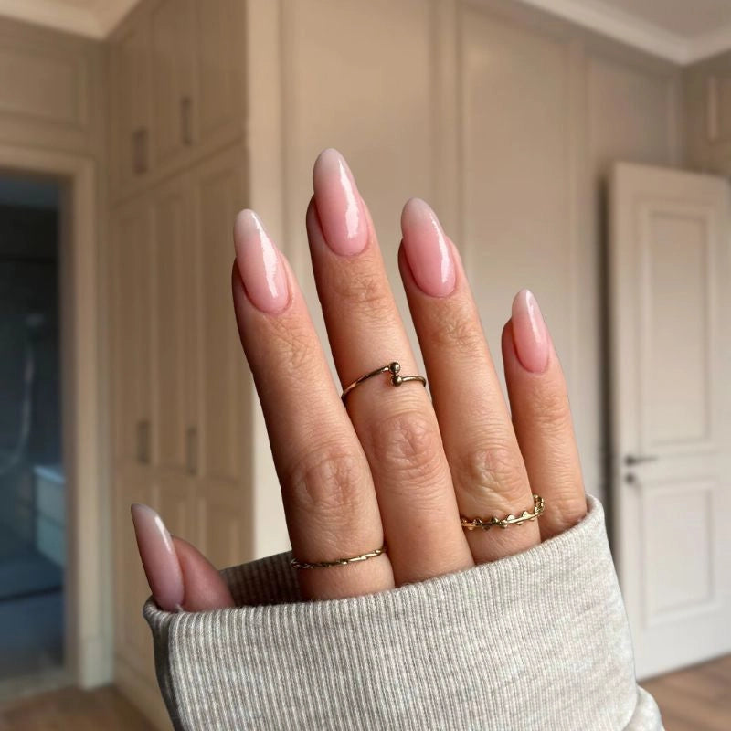 Soft Pink Cream Dip Powder For Nails showcasing a fresh, subtle pink manicure with a smooth, creamy finish.