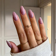 Sparkling Rose Pink Dip Powder For Nails for a shimmering rose pink pedicure, ideal for a feminine and radiant look.