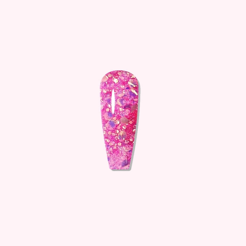 Dreamy pink manicure with multi-size glitter using Blossom Stardust