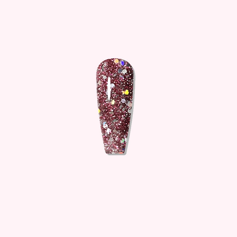 Dazzling pink nails with mixed glitter created using Glitter Crush