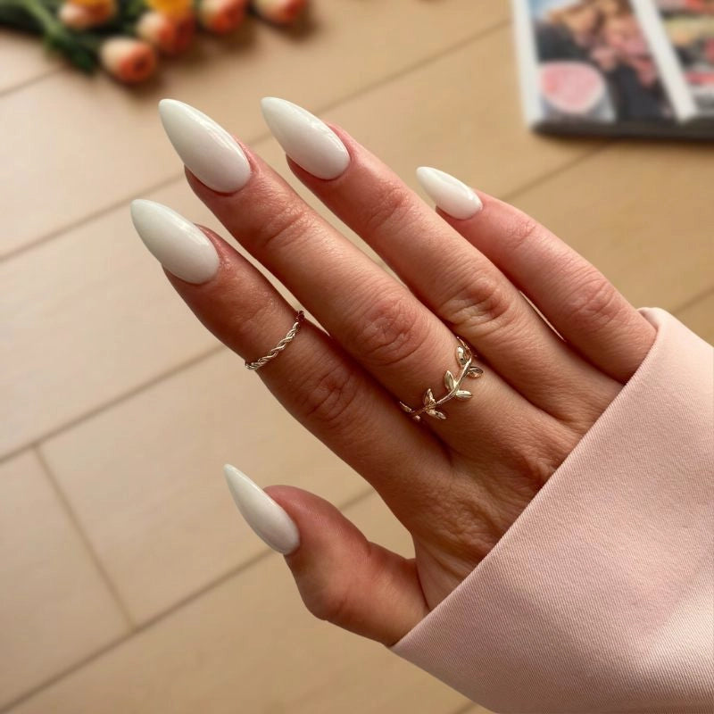 Classic Milk White Dip Powder For Nails showcasing a fresh, clean white manicure for a timeless look.