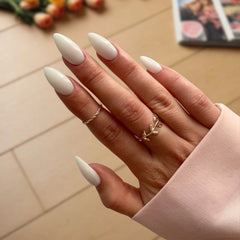 Classic Milk White Dip Powder For Nails showcasing a fresh, clean white manicure for a timeless look.