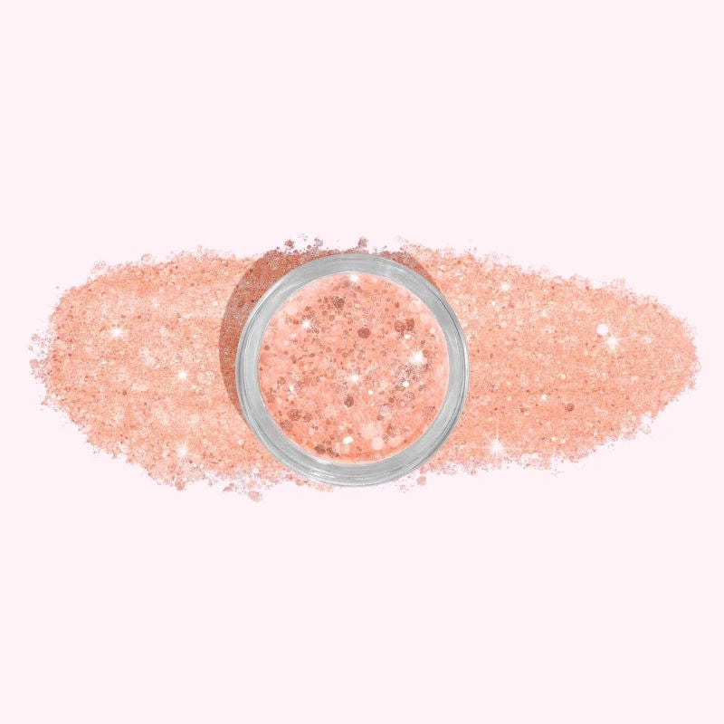 Mango Orange with Flakes Dip Powder For Nails featuring vibrant orange with dazzling flakes.