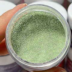 Meadow Sparkle green glitter dip powder jar for DIY salon nails at home