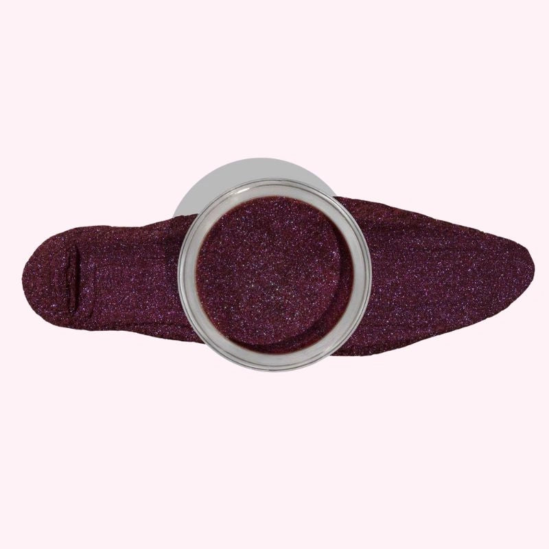 Metallic Chestnut Red Dip Powder for Nails, a rich deep red with sparkling glitter.