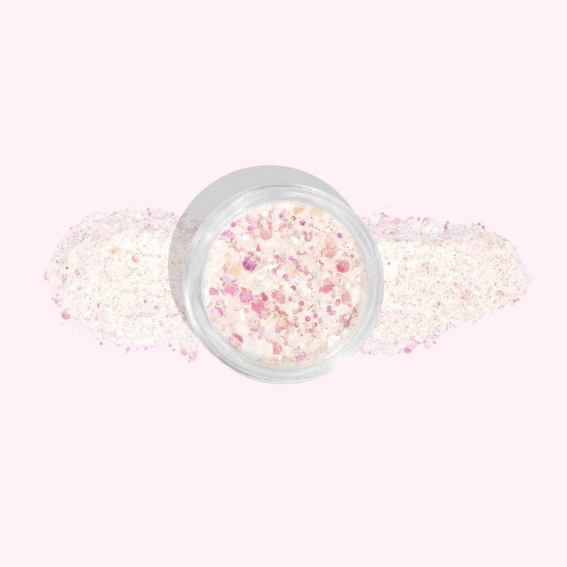 Multicolor Glitter Dip Powder For Nails featuring a transparent base with mixed colorful glitter pieces.