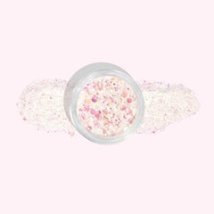 Multicolor Glitter Dip Powder For Nails featuring a transparent base with mixed colorful glitter pieces.