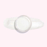 Pearl Glow Dip Powder for Nails showcasing its white, pearl-like shimmer with delicate sparkling flecks.