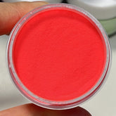 Ruby Flame dip powder in vivid ruby red with a high-gloss finish