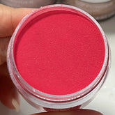 Scarlet Red Soft Shimmer dip powder jar for nails with elegant subtle sparkle