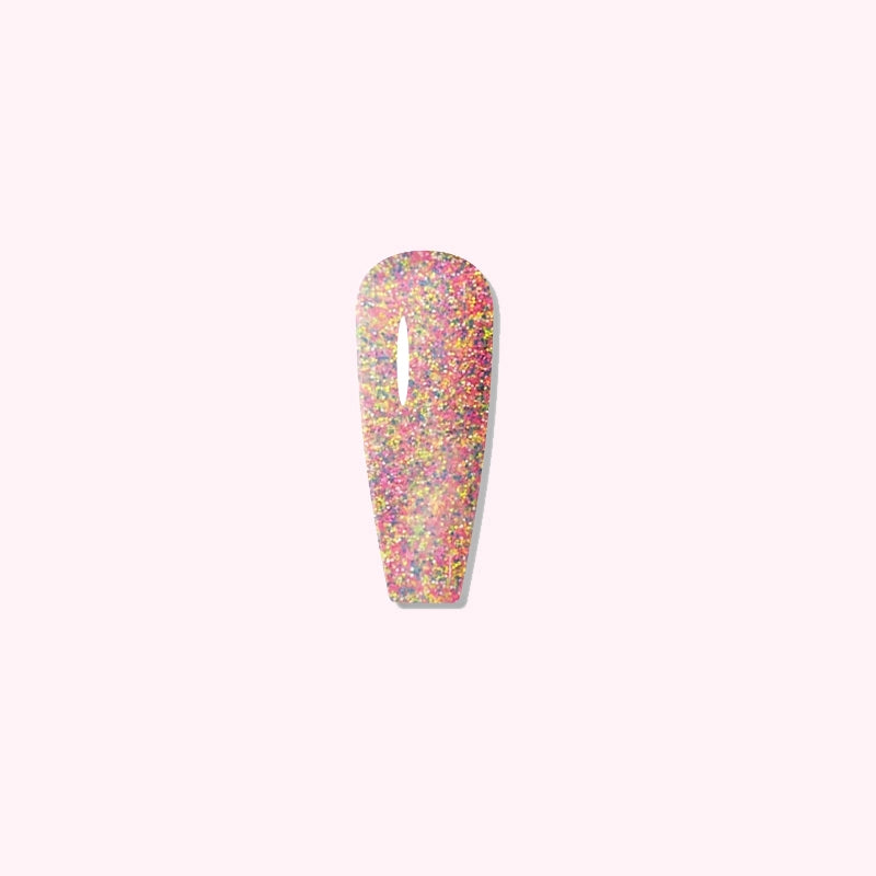 Playful Pink-Orange Dip Powder for Nails