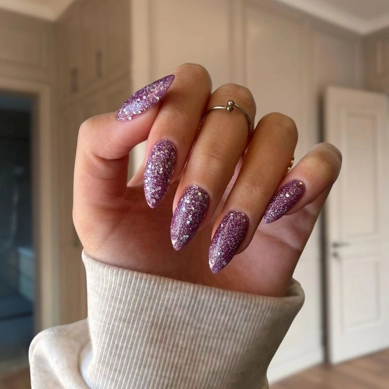 Sparkling Purple Dip Powder For Nails