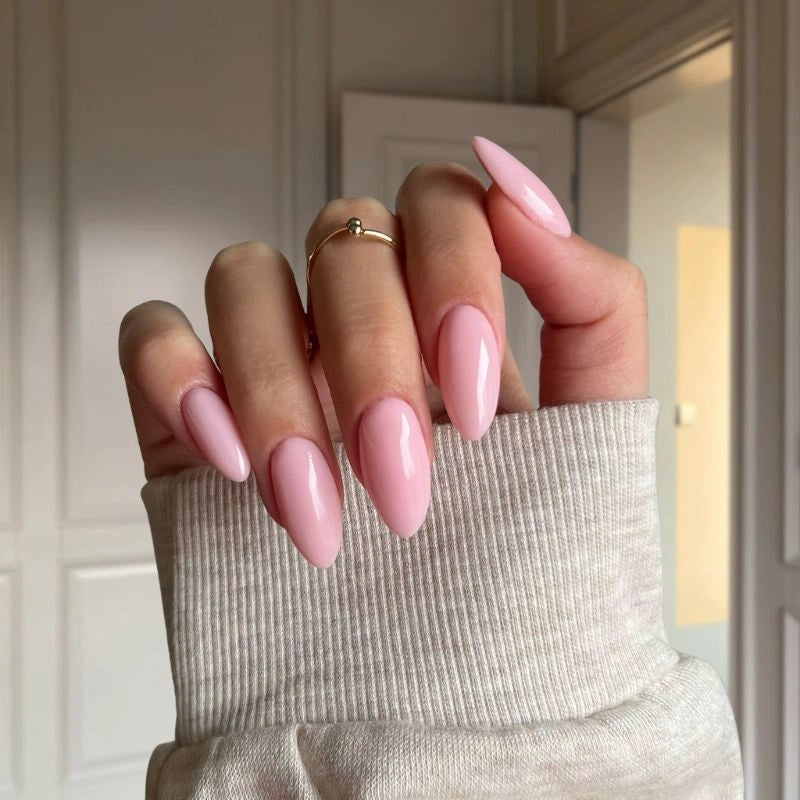 Baby Pink Dip Powder Nails for a soft pink pedicure.