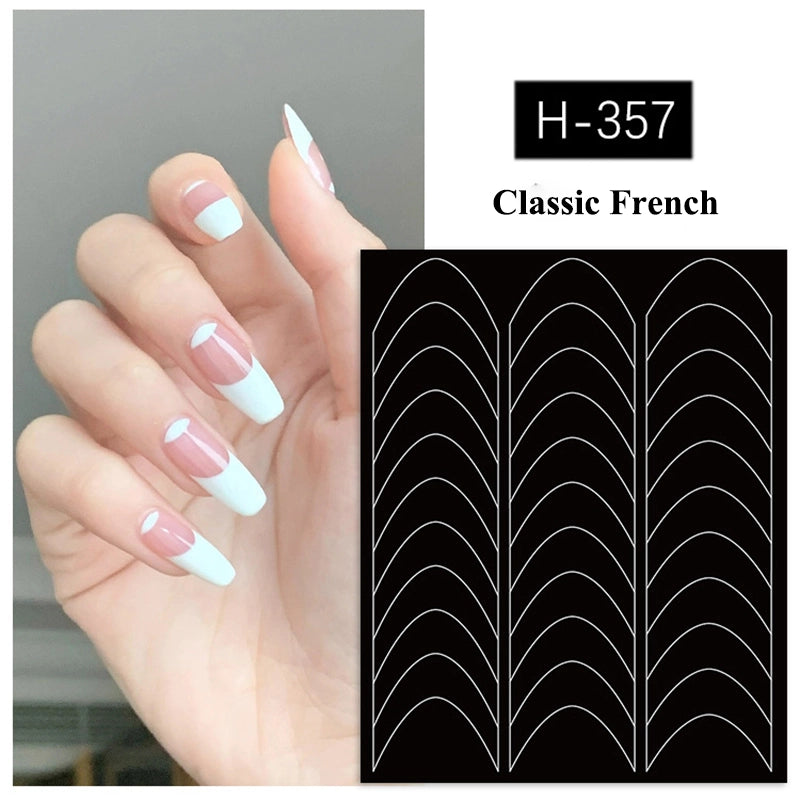 Glowrbloom French Nail Art Stickers Set