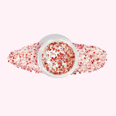 Sparkling Red & Silver Glitter Dip Powder for Nails