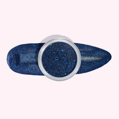 Deep Blue Shimmer Dip Powder For Nails with a rich, dark blue and delicate shimmer, perfect for an elegant, sparkling finish.