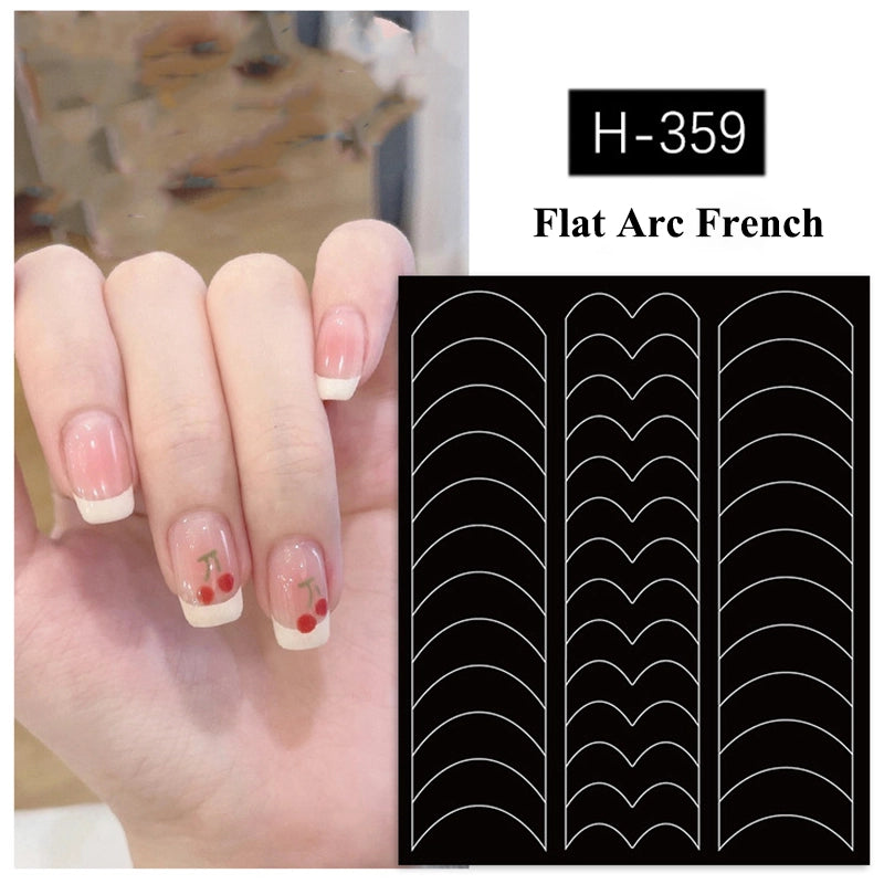 Glowrbloom French Nail Art Stickers Set