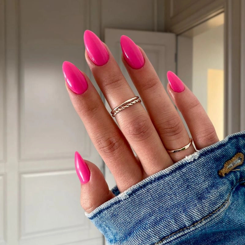 Gummy Pink Dip Powder Nails for a fun and vibrant pink pedicure.