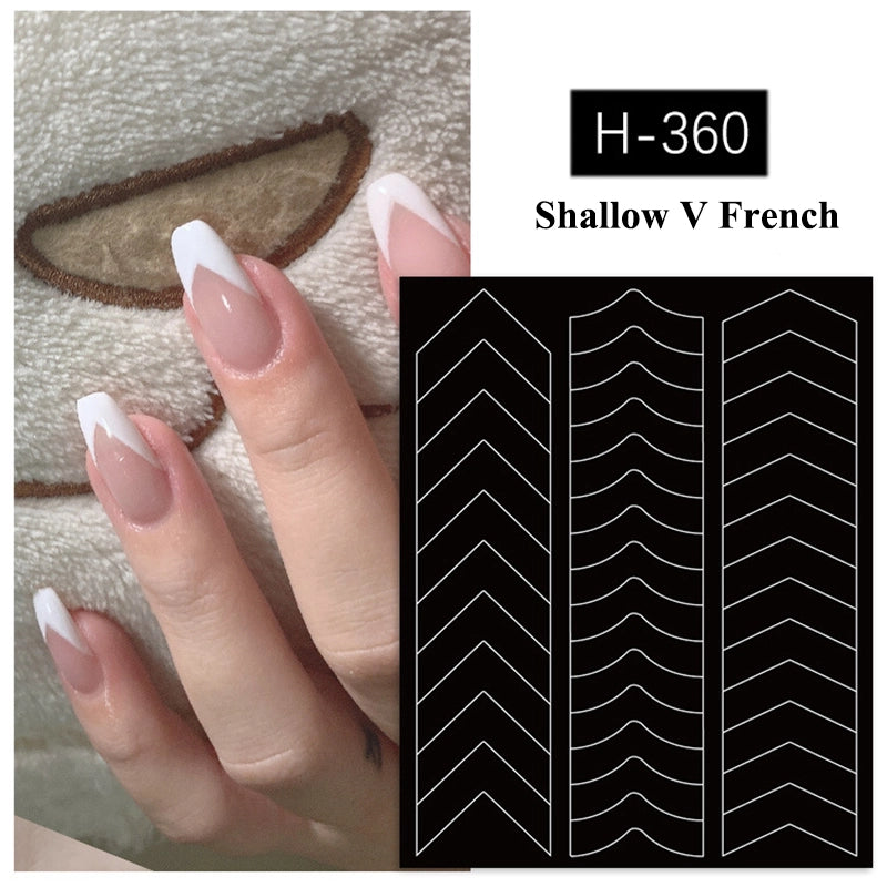 Glowrbloom French Nail Art Stickers Set