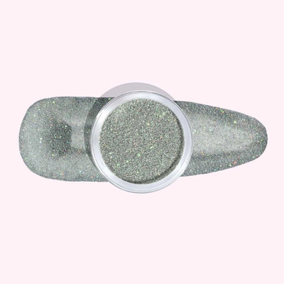 Silver Sparkle Green Dip Powder for Nails