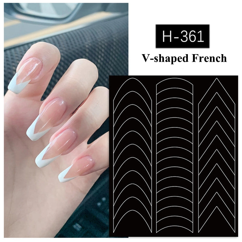 Glowrbloom French Nail Art Stickers Set