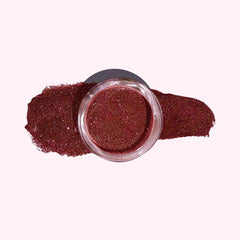 Chestnut Red Glitter Dip Powder in Jar - Rich Red with Fine Glitter Sparkles