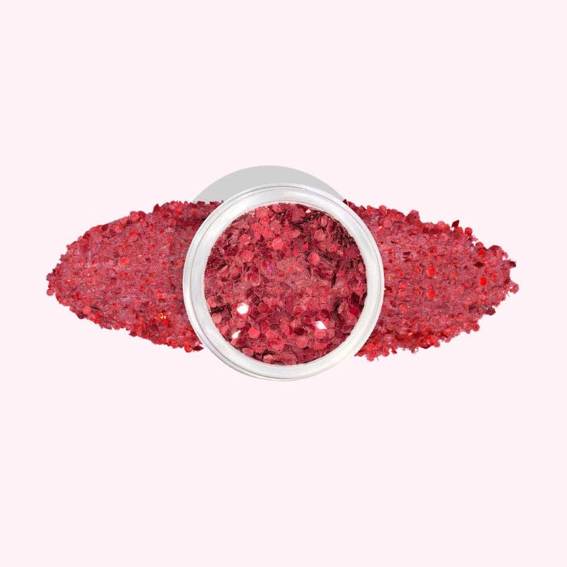 Christmas Red Glitter Dip Powder For Nails featuring a bold, festive red with sparkling glitter for a dazzling, holiday-ready finish.