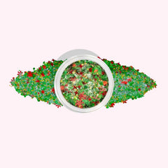 Christmas Sparkle Dip Powder for Nails with Green and Red Glitter for Holiday Nail Art