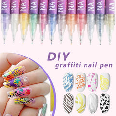 Creative Nail Art Pen Set with 12 Colors for Easy Nail Designs