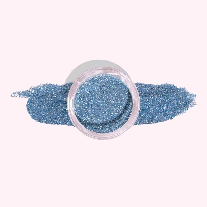 Denim Blue with Sparkle Dip Powder For Nails featuring a classic blue with shimmering sparkle for a stylish, vibrant finish.