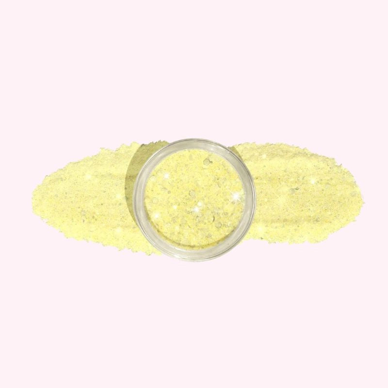 Golden Sparkle Dip Powder for Nails with Shimmering Gold and Yellow Sparkles