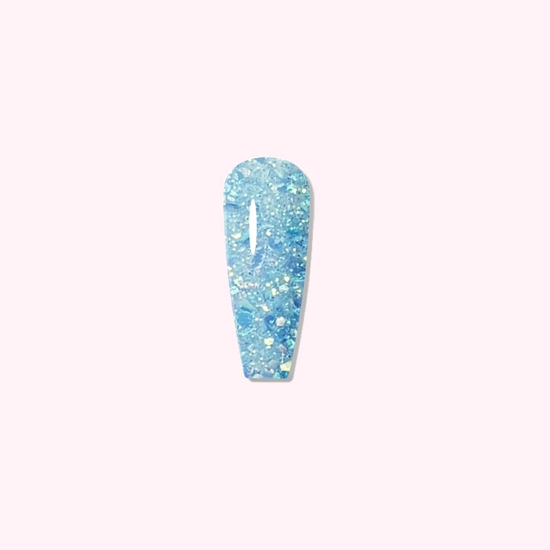 Glittering ice-blue manicure with layered shimmer using Icy Stardust