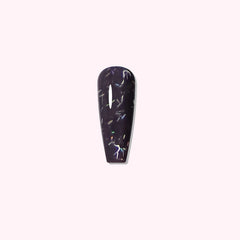mystic Night dip powder showing deep purple base with colorful strip glitter
