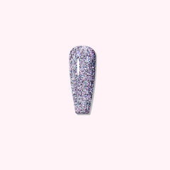 Cosmic-inspired manicure featuring Nebula Night dip powder