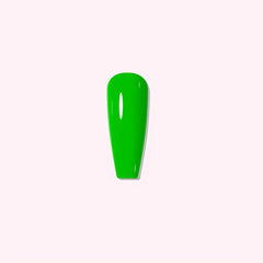Easy DIY nails at home using Neon Lime Dip Powder, perfect for bold and glowing nail art