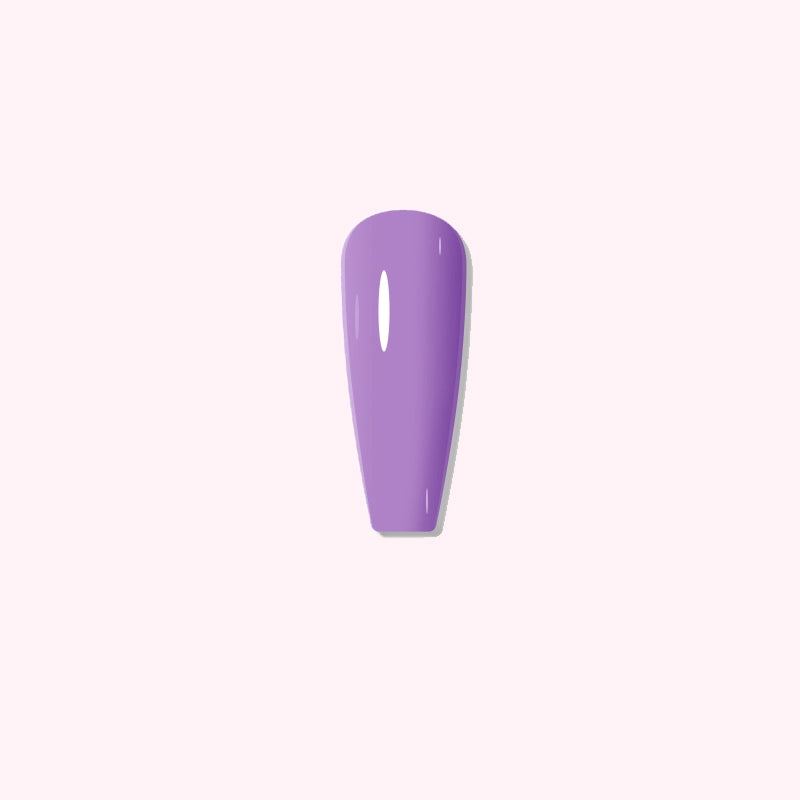 Velvet Lavender dip powder applied on nails, showing gentle lavender with smooth grey tint