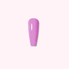Elegant manicure featuring soft purple shade with subtle shimmer